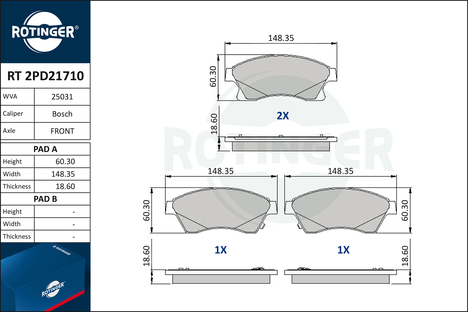 ROTINGER Fékbetét, mind RT2PD21710_ROT